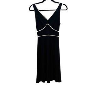 Sandra angelozzi Elegant Black Dress with White Trim y2k size 30